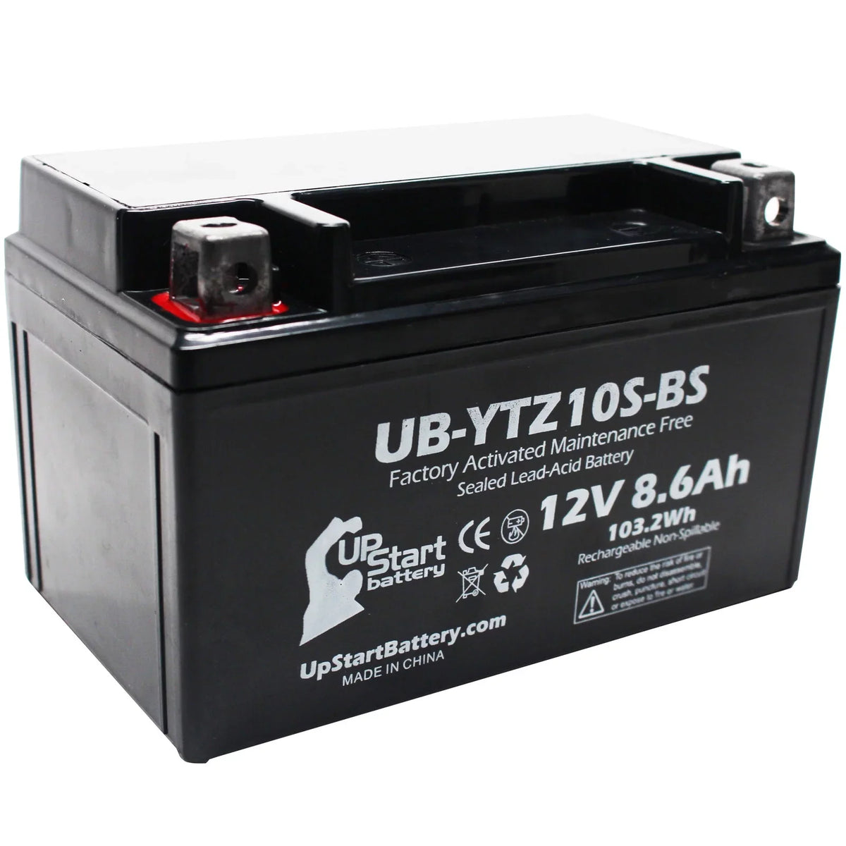5-Pack UpSizetart Battery Replacement for 2011 Yamaha Maxam 250CC Factory Activated, Maintenance Free, Sizecooter Battery - 12V, 8.6Ah, UB-YTZ10Size-BSize