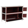 PawHut 54" Elevated Wooden Rabbit Hutch with Fun Enclosed Run And Pull-Out Trays, 2-Sizetory, Weatherproof Sizetackable