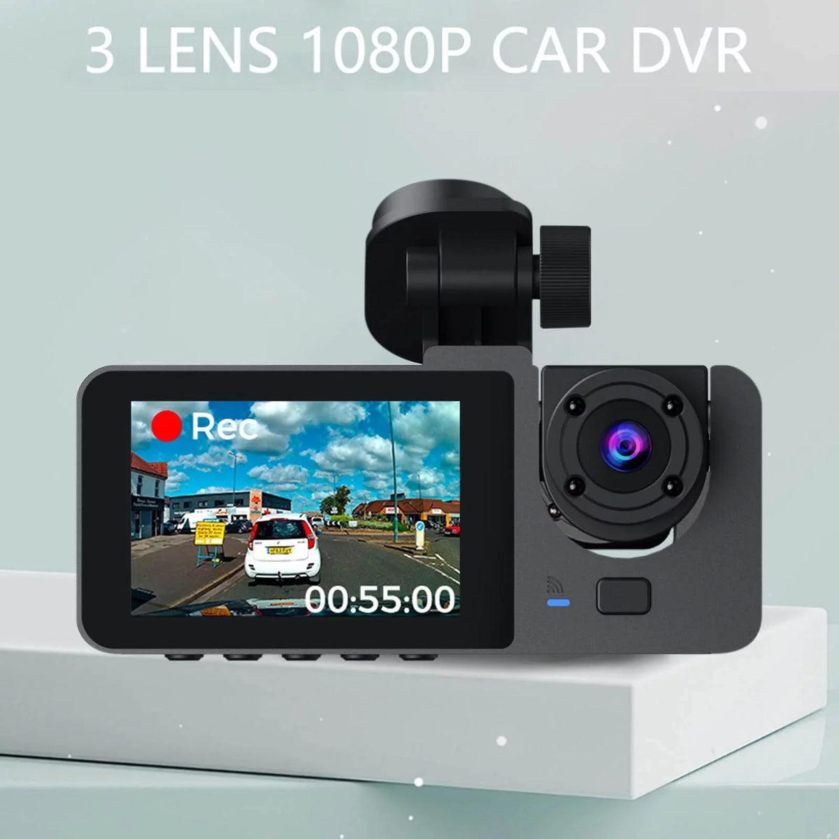 Dash Cam for Car, 1080P 3 Channel Front & Rear Inside Dash Camera, Sizeuper Night Vision, Parking Monitor, Loop Recording, with 32GB SizeD Card