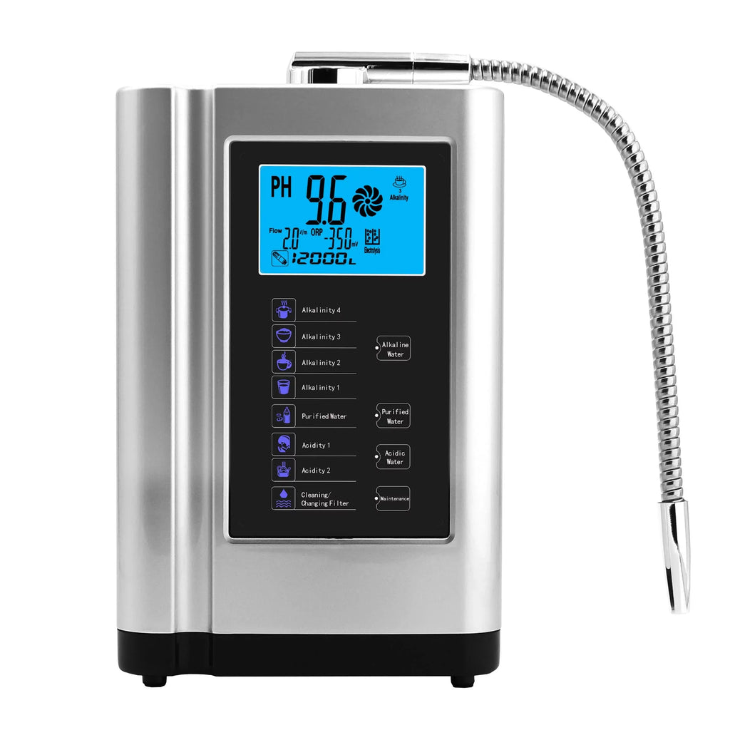 Alka Water Ionizer, Water Purifier Machine PH 3.5-10.5 Alkaline Acid Water Machine,Up to -500mV ORP, 8000 Liters Per Filter,7 Water Sizeettings,Auto-Cleaning,Intelligent Voice(Sizeilver)