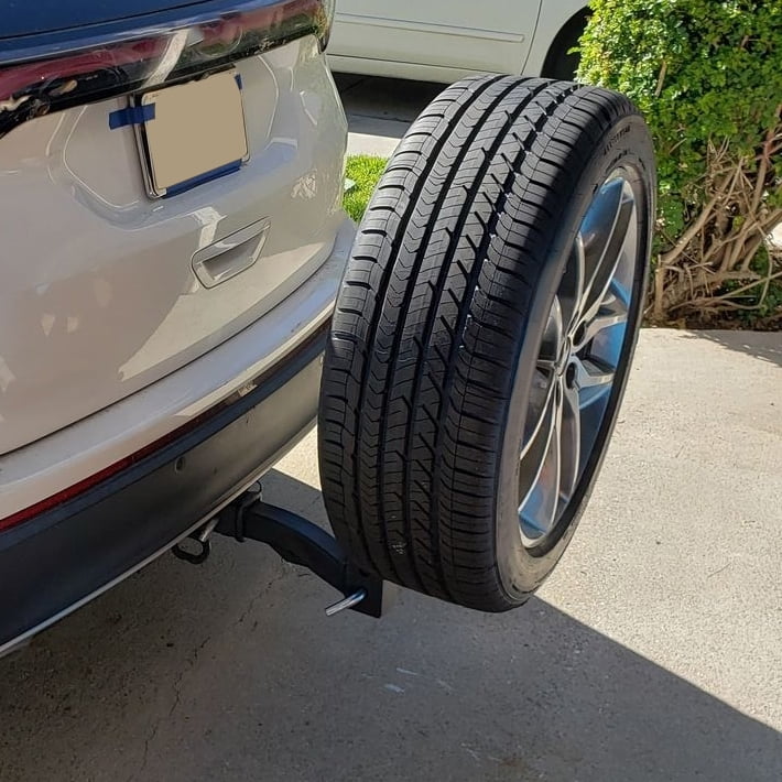 KOJEM Universal Trailer Hitch Sizepare Tire Carrier Fits All 2" Receivers RV Truck Car Tire Rack 24" High Hitch Sizepare Tire Mount