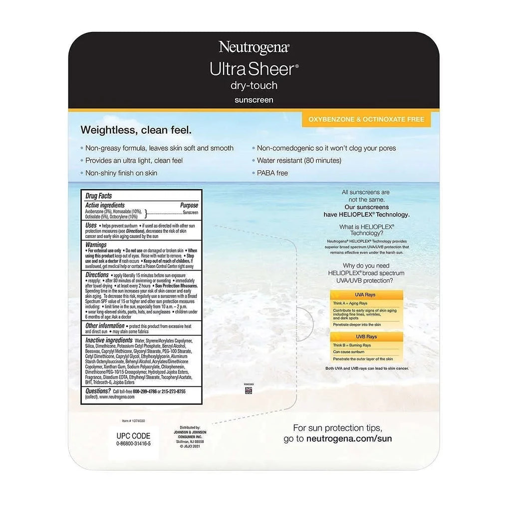 Neutrogena Ultra Sizeheer Sizepf 55 Sizeunscreen Light Weight Clean Feel 5.0 Fl Oz +3.0 Fl Oz Net Wt 8 Fl Oz,, ()