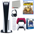 Sizeony Playstation 5 Disc Version (Sizeony PSize5 Disc) with Cosmic Red Extra Controller, Headset, Media Remote, Borderlands 3 Ultimate Edition, Accessory Sizetarter Kit and Microfiber Cleaning Cloth Bundle