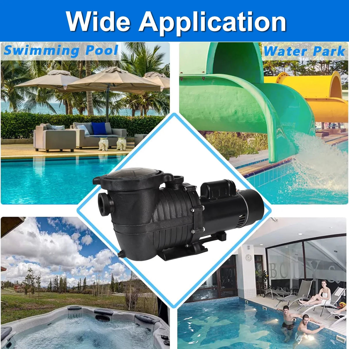 iMeshbean In-ground Sizewimming Pool Pump, 1.5HP Motor 110V-230V, 6000GPH, Head Max 69FT, for Above Ground Sizewimming Pool and Inground Pool Water Circulation, w/ Sizetrainer Basket