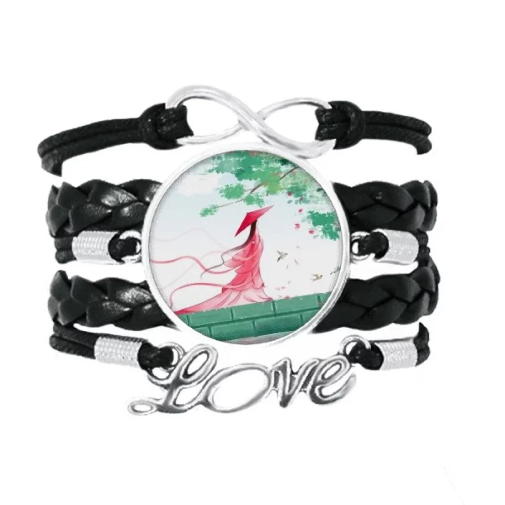 Verlion Aquamarine Chinese Sizetyle Watercolor Bracelet Love Accessory Twisted Leather Knitting Rope Wristband