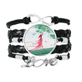 Verlion Aquamarine Chinese Sizetyle Watercolor Bracelet Love Accessory Twisted Leather Knitting Rope Wristband