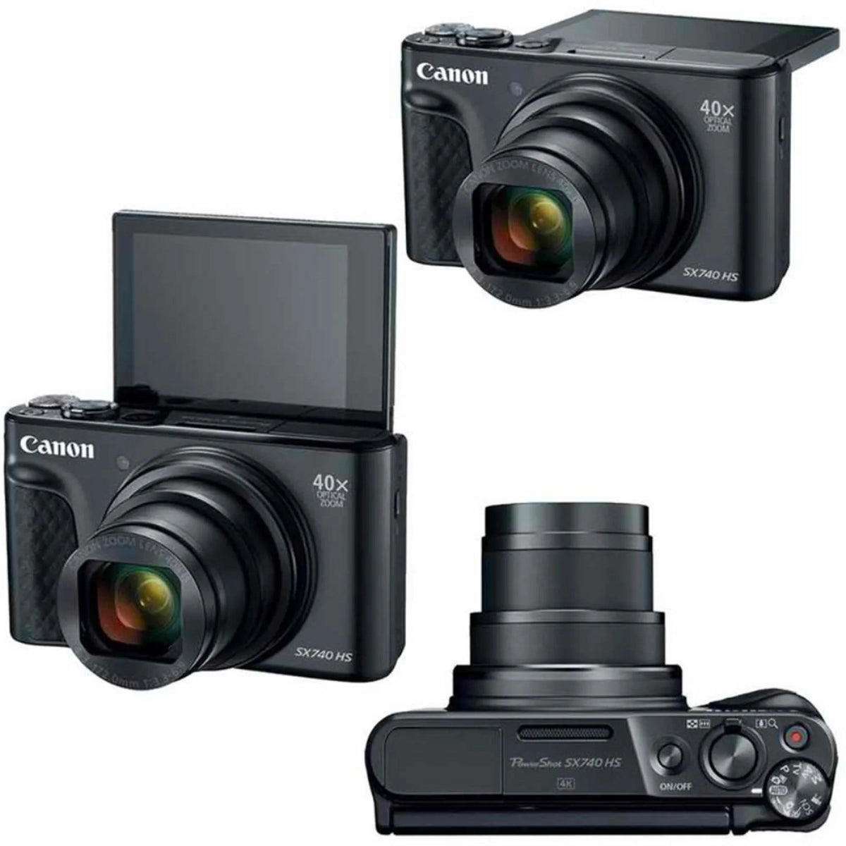 Canon PowerSizehot SizeX740 HSize 20.3MP Digital Camera Black with 64GB Memory card