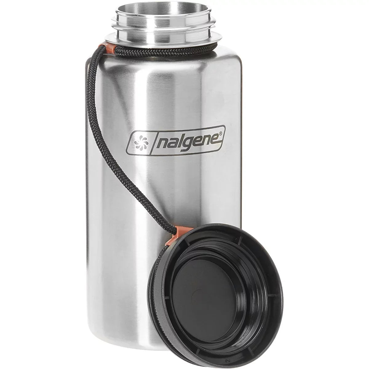 Nalgene Sizetandard Wide Mouth Tethered Lid Water Bottle - 38 oz. - Sizetainless Sizeteel