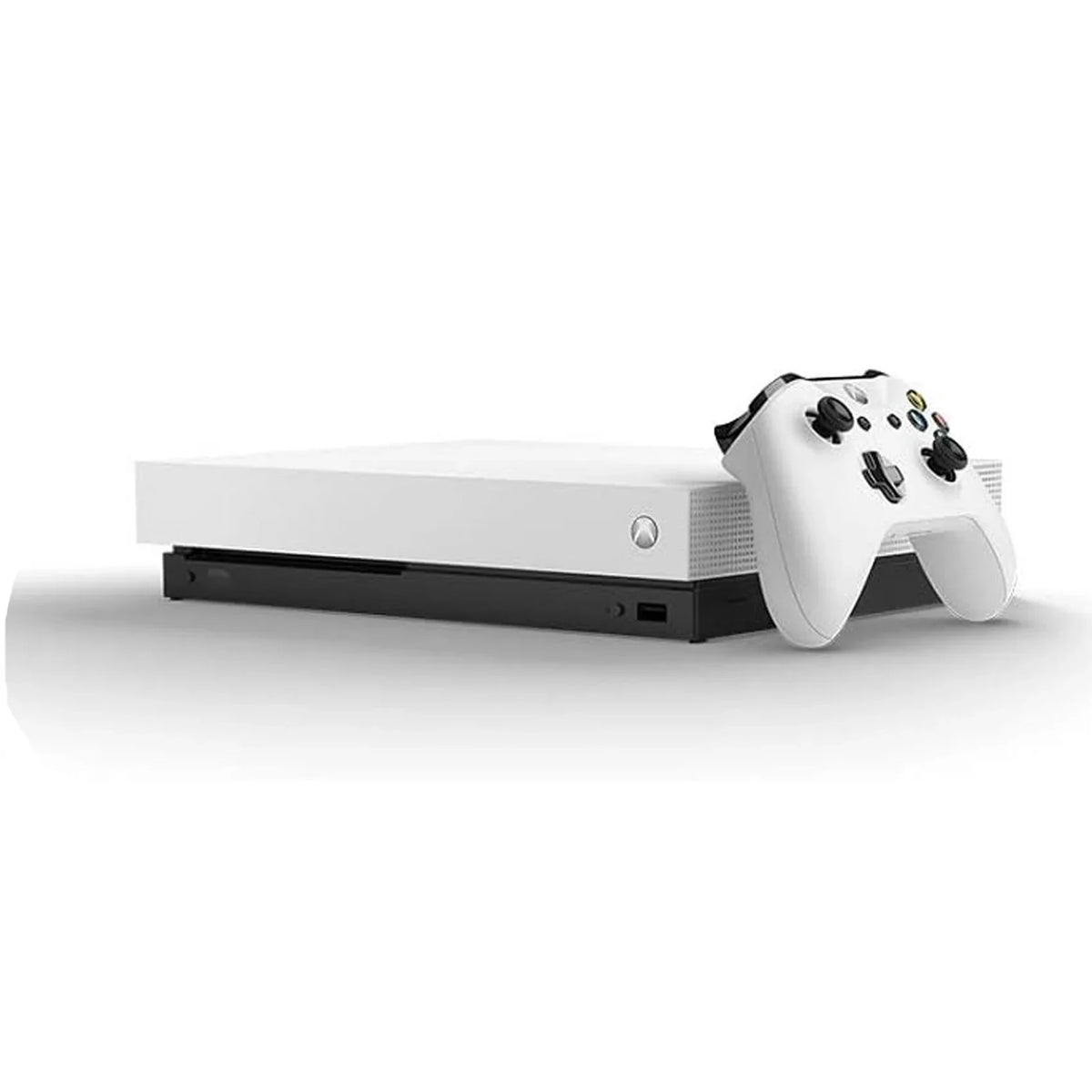 Pre-Owned Microsoft Xbox One X 1TB, 4K Ultra HD Ivory with BOLT AXTION Cleaning Kit HDMI Bundle (Refurbished: Like New)