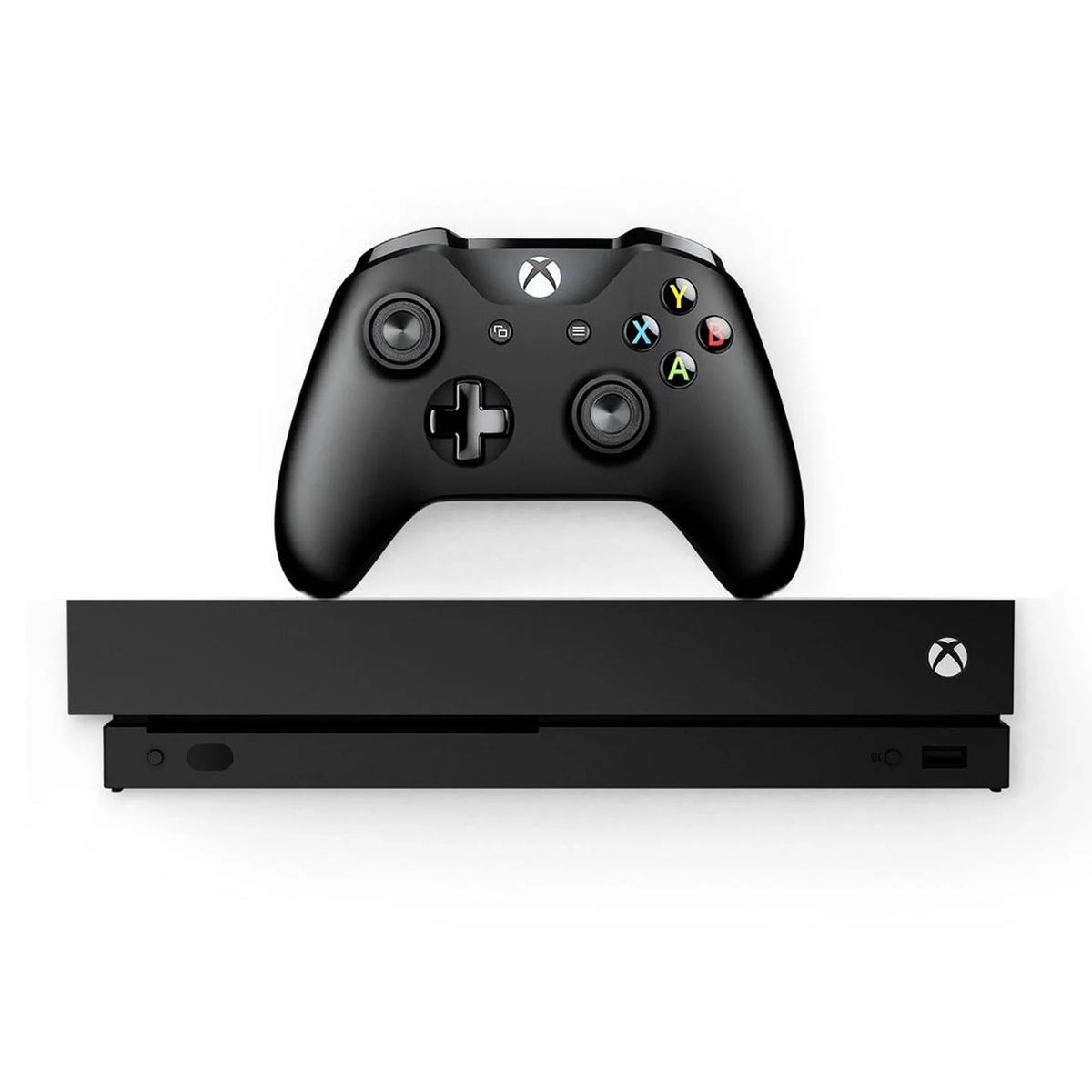 Microsoft Xbox One X 1TB, 4K Ultra HD Black with BOLT AXTION Cleaning Kit Headset Bundle Like New