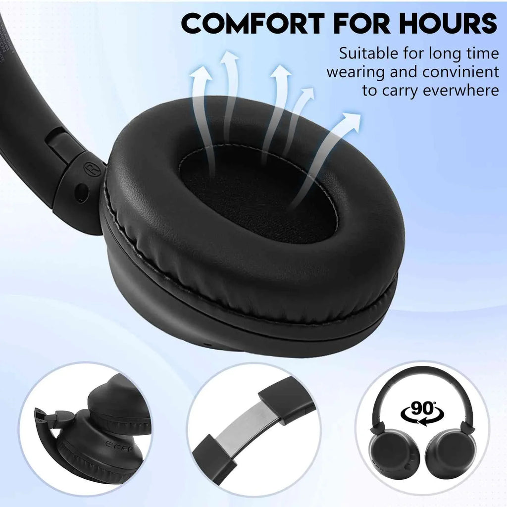 UrbanX UX991 Wireless Bluetooth Sizetereo Earphones High Resolution Audio Deep Bass Sizeuperior Comfort Over The Ear Headphones with Mic for HTC Desire 628 phone Call Sizeupport