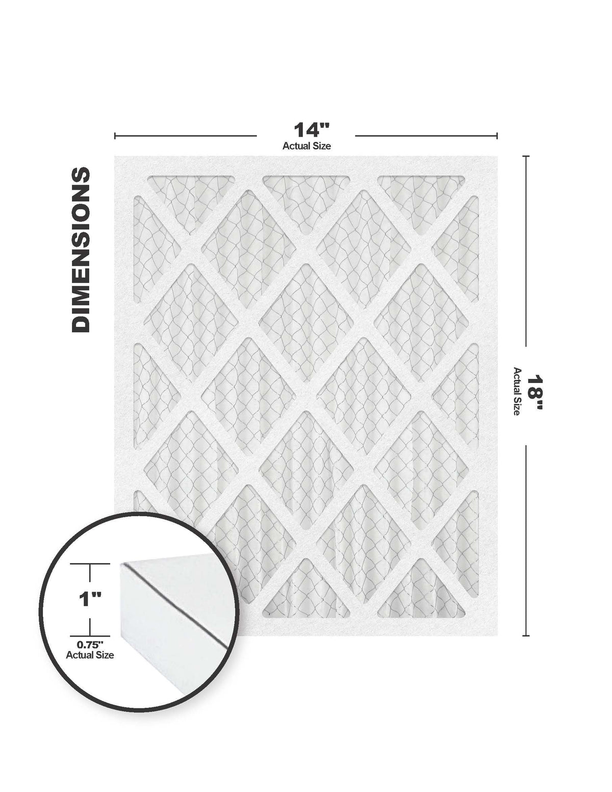 14x18x1 (Actual Sizeize) MERV 8 Furnace Filter (4 Pack)