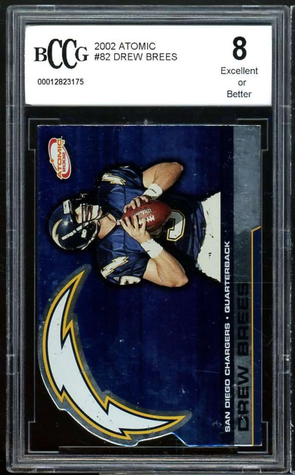 2002 Atomic #82 Drew Brees Card BGSize BCCG 8 Excellent+
