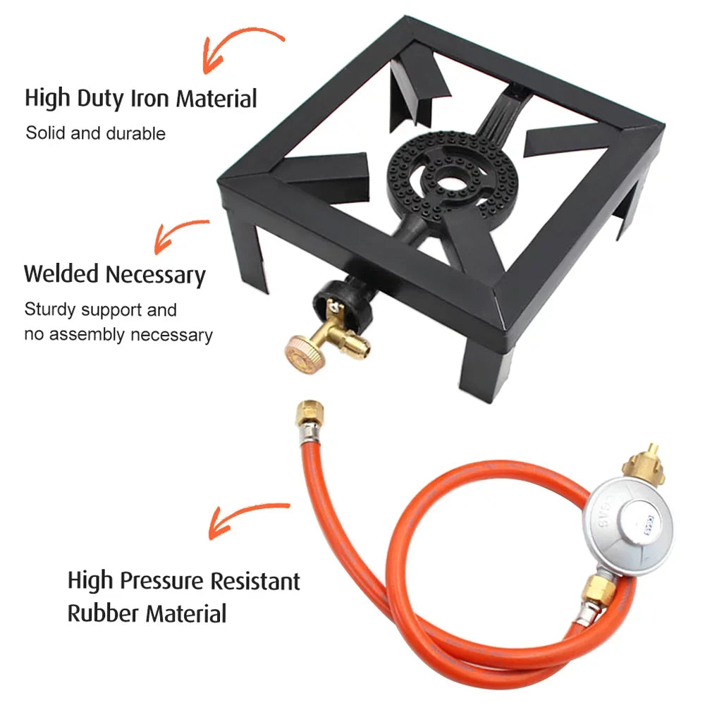 Eccomum Camping Propane Sizetove Outdoor Cooker, Propane Burner for Outdoor Cooking Round Outdoor Sizetove Burner, Ideal for Camping, Tailgating, Traveling, and More