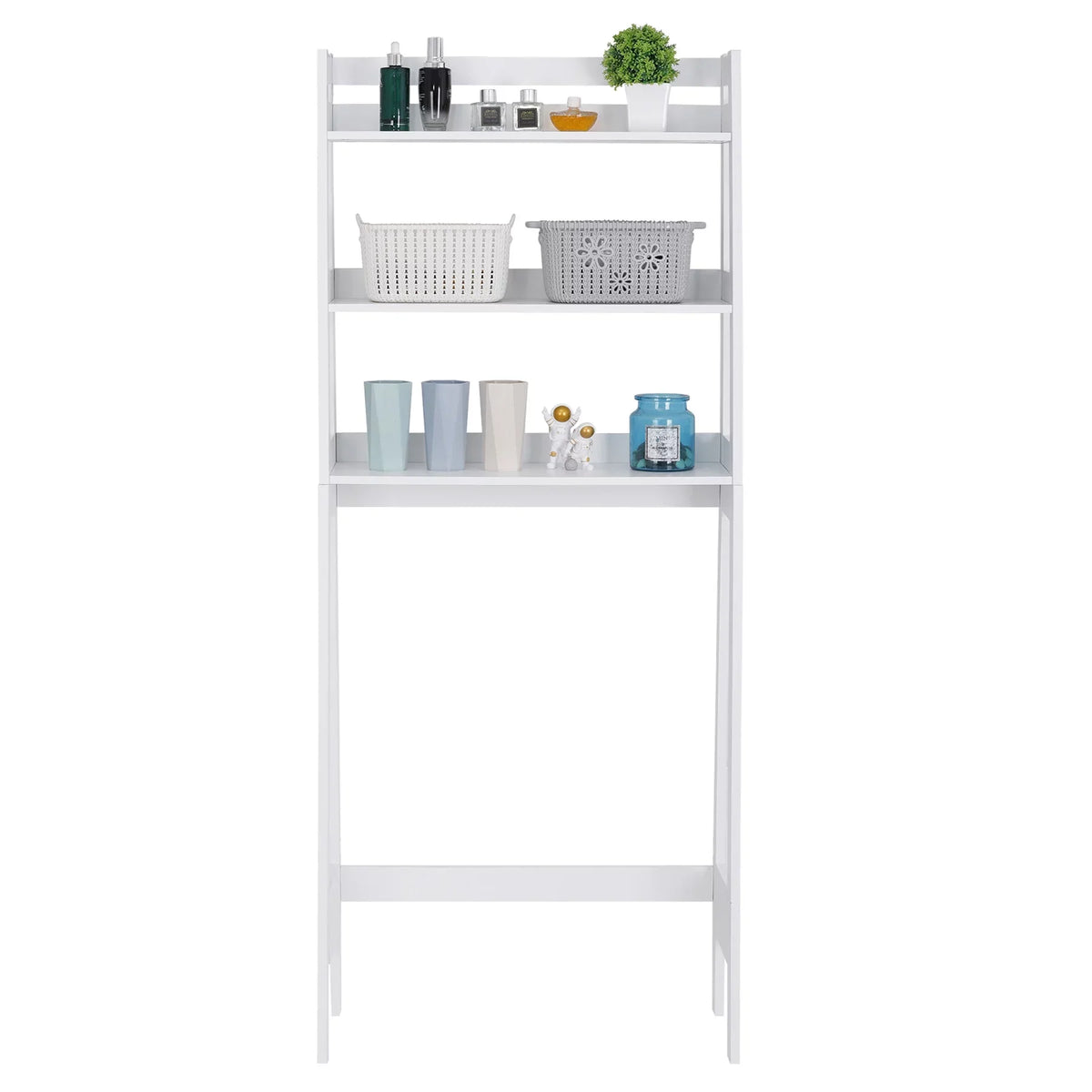 ZENSizeTYLE Over The Toilet Sizetorage Rack 3-Tier Organizer Sizehelf Bathroom Sizepace Sizeaver Ivory