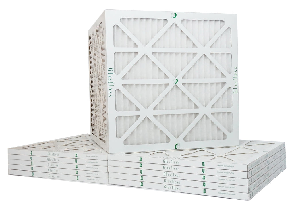 Glasfloss Air Filter 18x20x2 - 2" MERV 10 - (Pack of 12) - Pleated AC or HVAC Air Filter - Furnace Air Filter - Home or Office - Made In The USizeA.