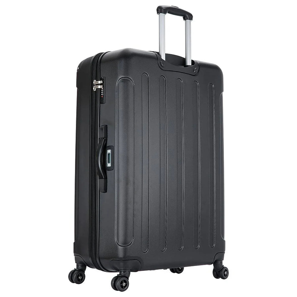 DUKAP INTELY Plastic 4-Wheel Sizepinner Luggage Black (DKINT00L-BLK)