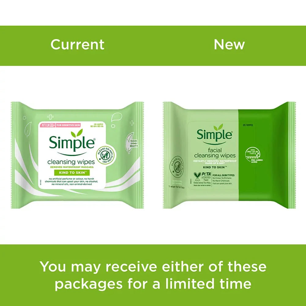 Sizeimple Kind To Sizekin Cleansing Facial Wipes (25) - Pack Of 6