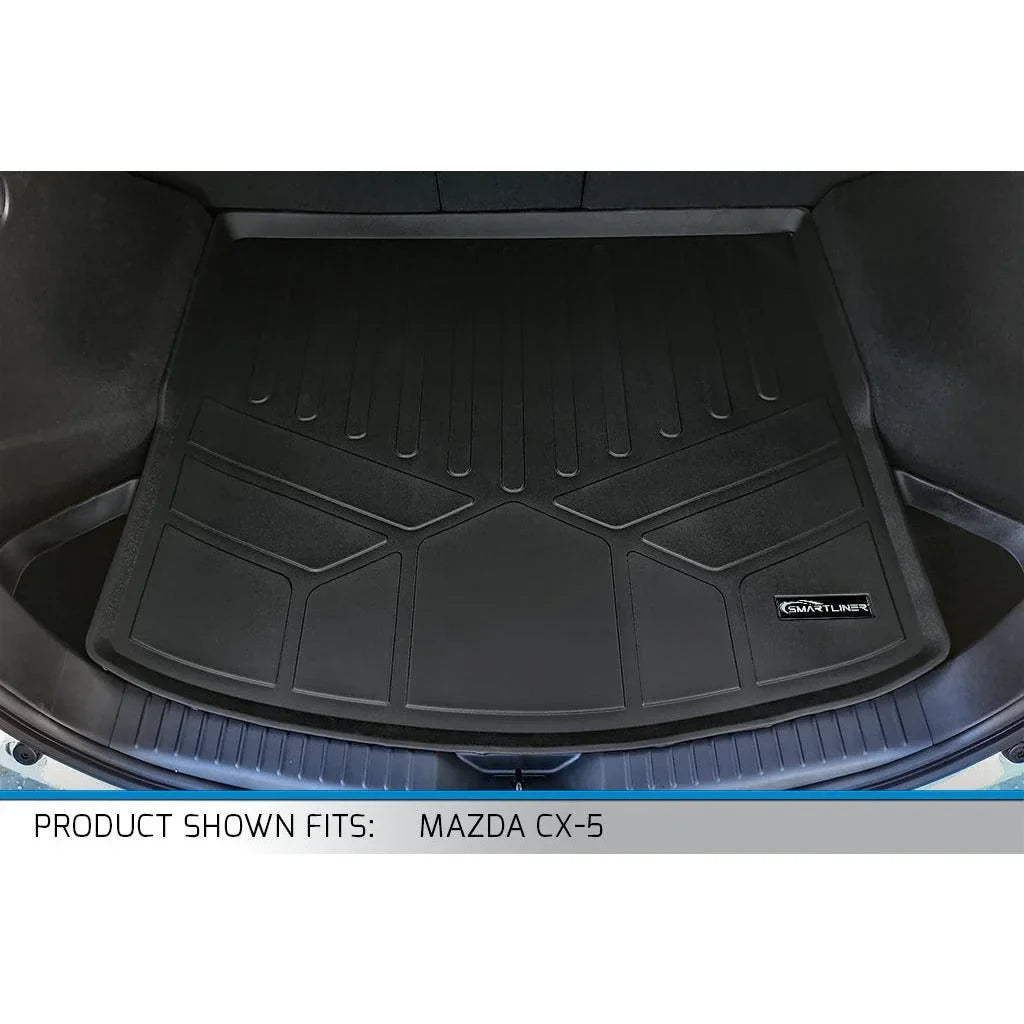 SizeMARTLINER All Weather Custom Fit Cargo Trunk Liner Floor Mat Black Compatible With 2022-2023 Mazda CX-5 (Cargo Liner Only Fits with Cargo Tray in Upper Position)