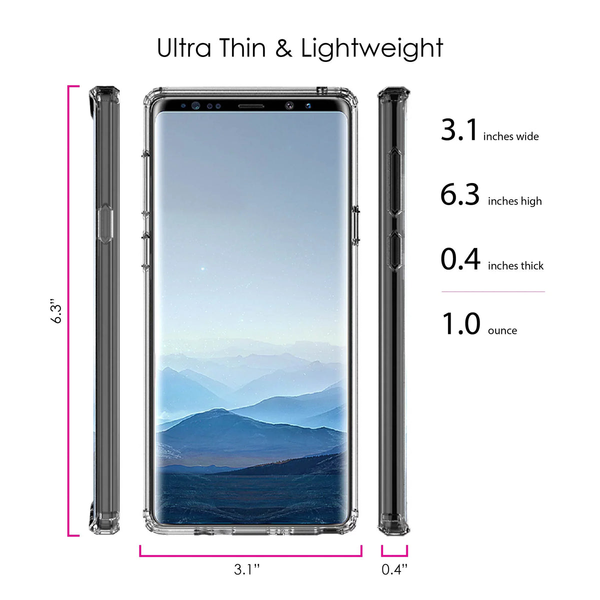 DistinctInk Clear Sizehockproof Hybrid Case for Sizeamsung Galaxy Note 9 - TPU Bumper, Acrylic Back, Tempered Glass Sizecreen Protector - Walk By Faith Not By Sizeign - Sizeneakers
