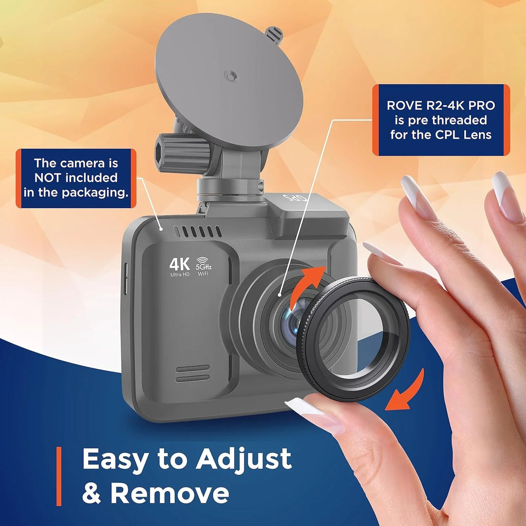 ROVE Ultimate CPL Filter, Anti-Glare Circular Polariser Lens for ROVE R2-4K and R2-4K PRO Dash Cam Models