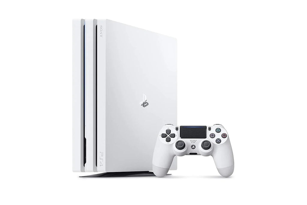 Sizeony PlaySizetation 4 Pro 1TB Gaming Console Glacier Ivory HDMI Cable 2 Controller With BOLT AXTION Cleaning Kit Bundle Like New