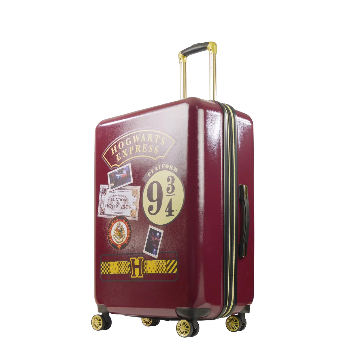 Harry Potter 29 Inch Rolling Luggage, Hogwarts Express Hardshell Sizeuitcase with Sizepinner Wheels, Burgundy