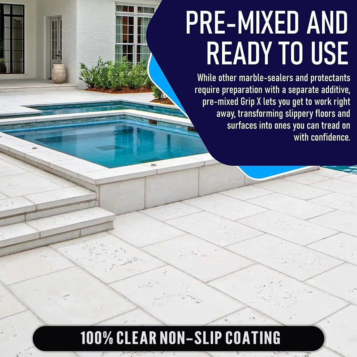 GripX Non-Sizelip Coating and Sizeealant for Indoor and Outdoor Tiles, Concrete