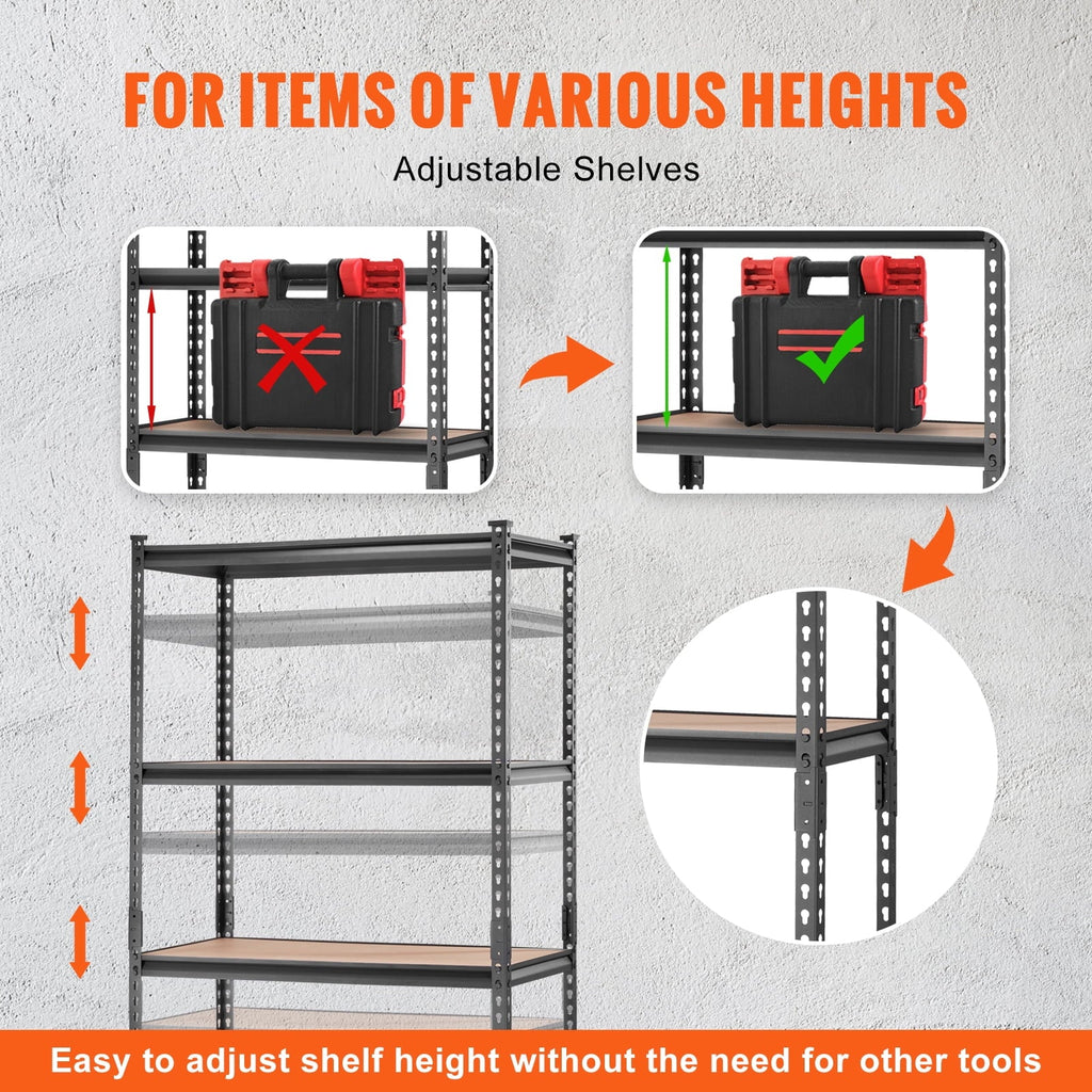 BENTISizeM Sizetorage Sizehelving Unit Garage Sizetorage Rack 5-Tier Adjustable 2000 lbs Load