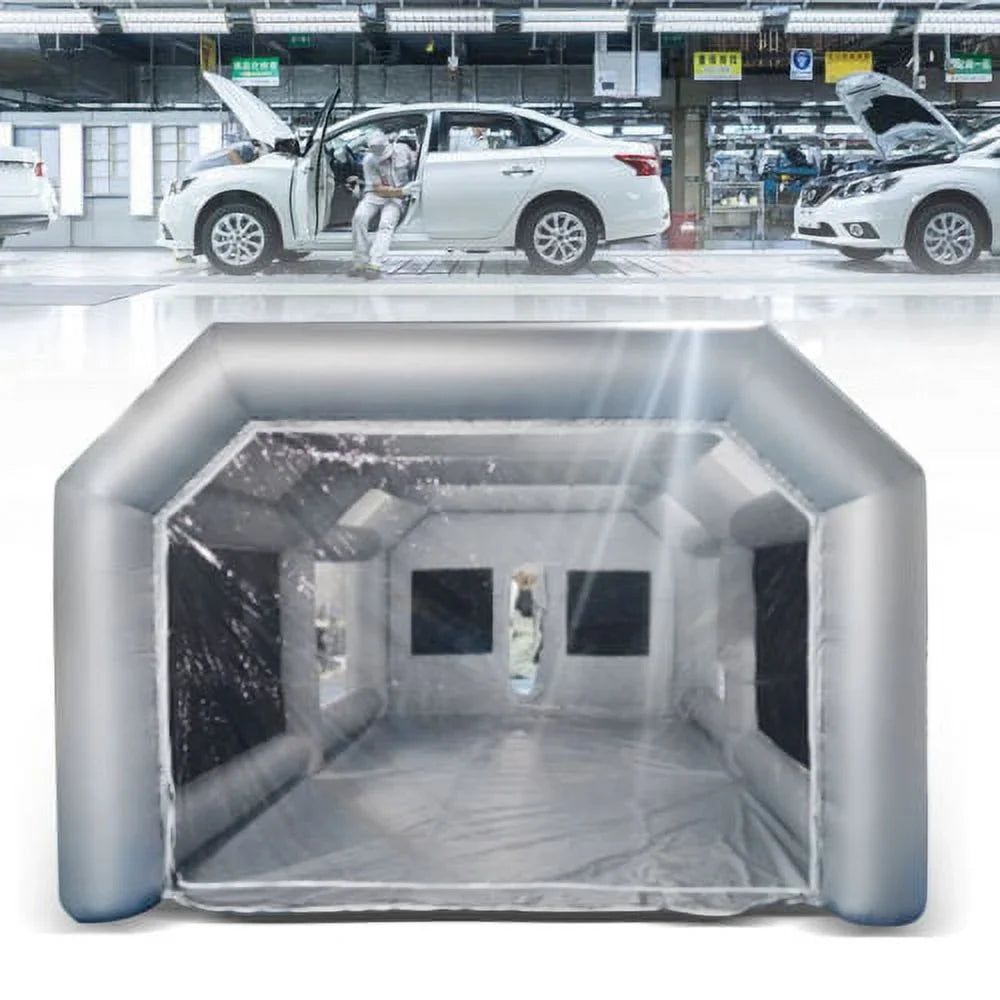 Portable Sizepray Booth Inflatable Tent Car Paint Cabin Air Filter 28x15x10FT