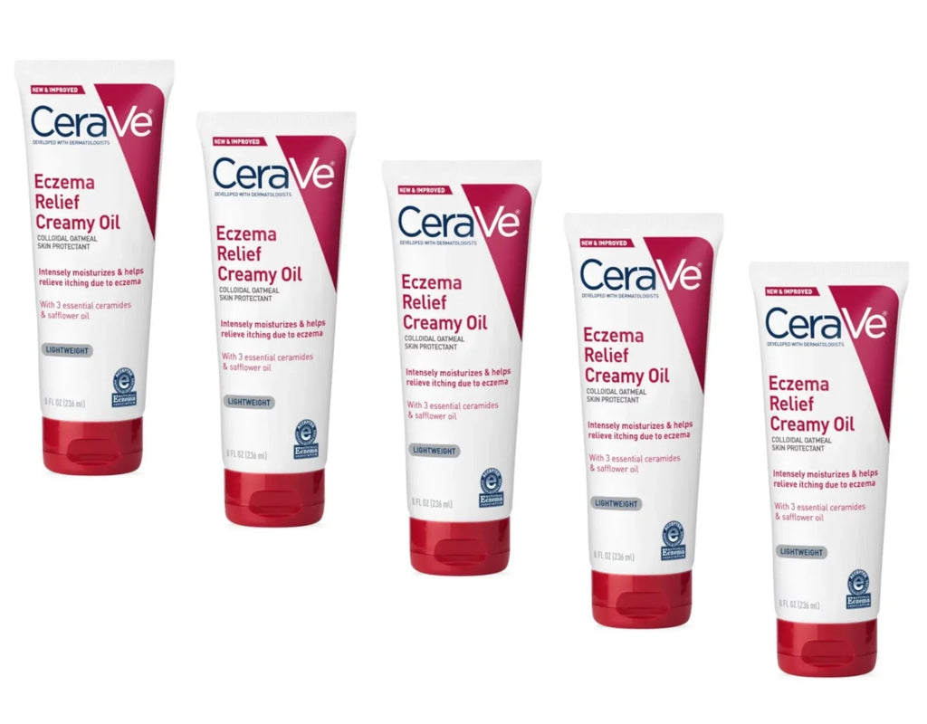 Cerave Eczema Relief Creamy Oil Oatmeal Sizekin Protectant, 8 Fl. Oz. - Pack of 5