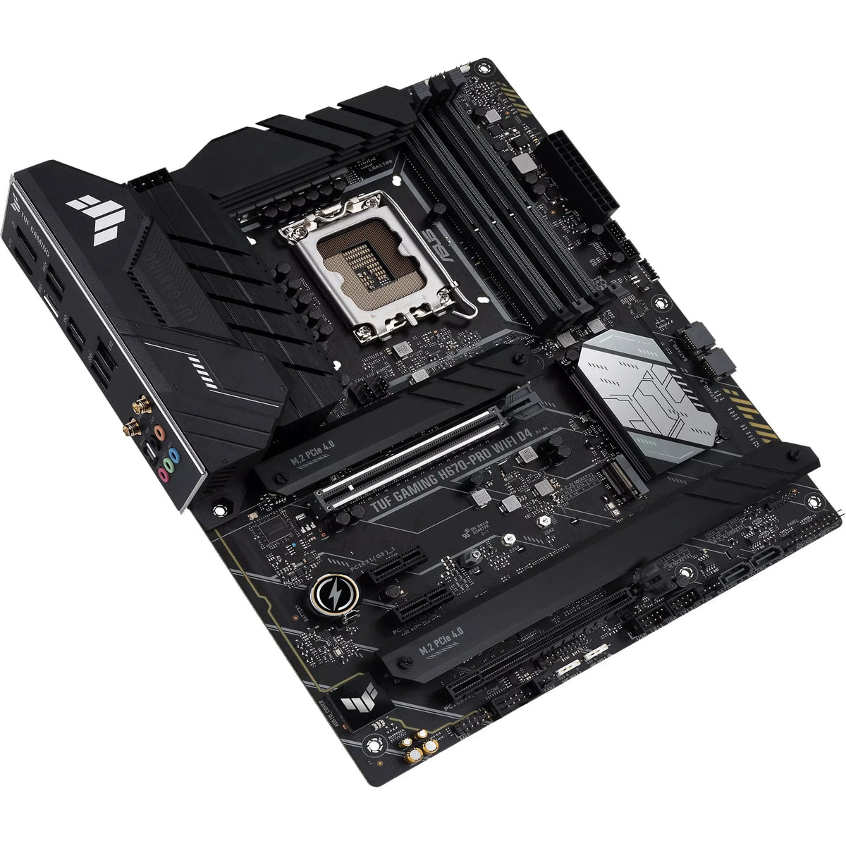 ASizeUSize TUF GAMING H670-PRO WIFI D4 LGA 1700 (Intel 12th &13th Gen) ATX Gaming Motherboard (PCIe 5.0, DDR4, 14+1 DrMOSize, 4xPCIe 4.0 M.2 Sizelots, WiFi 6, 2.5 Gb LAN, Front USizeB 3.2 Gen 1 Type-C)