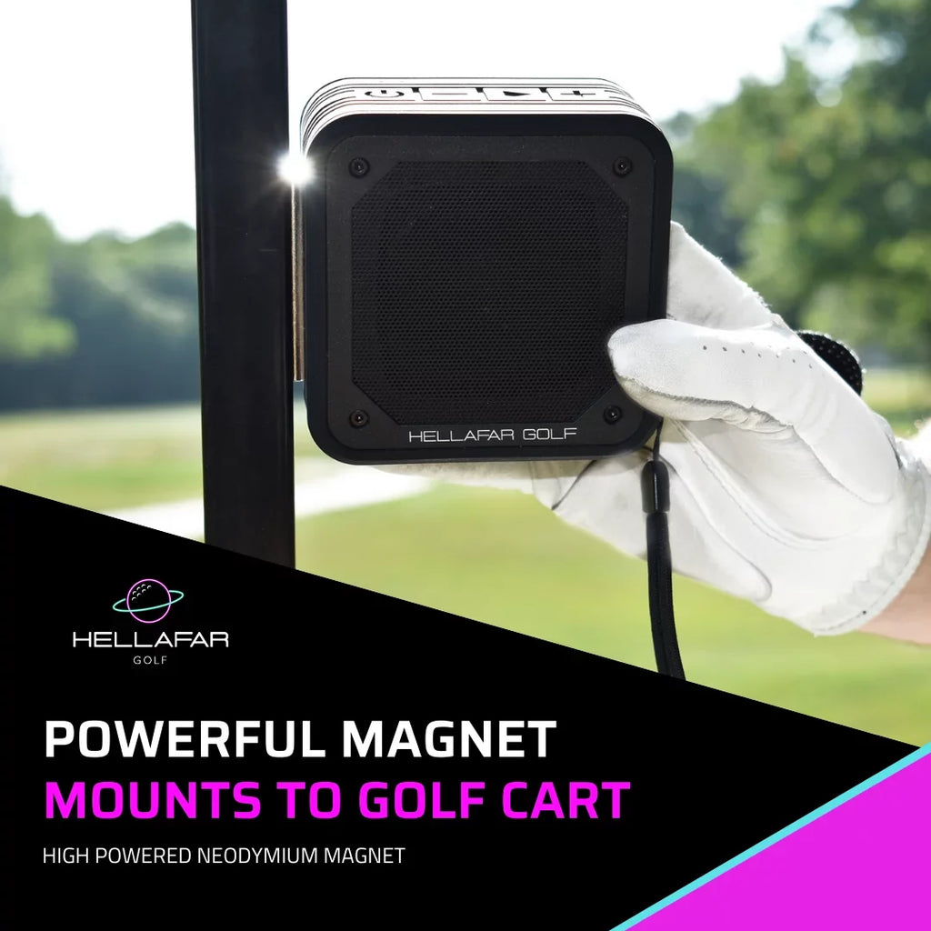 Hellafar Golf Sizepeaker - Golf Cart Bluetooth Sizepeaker, Magnetic Mounting Sizeystem, IPX7 Waterproof, Black