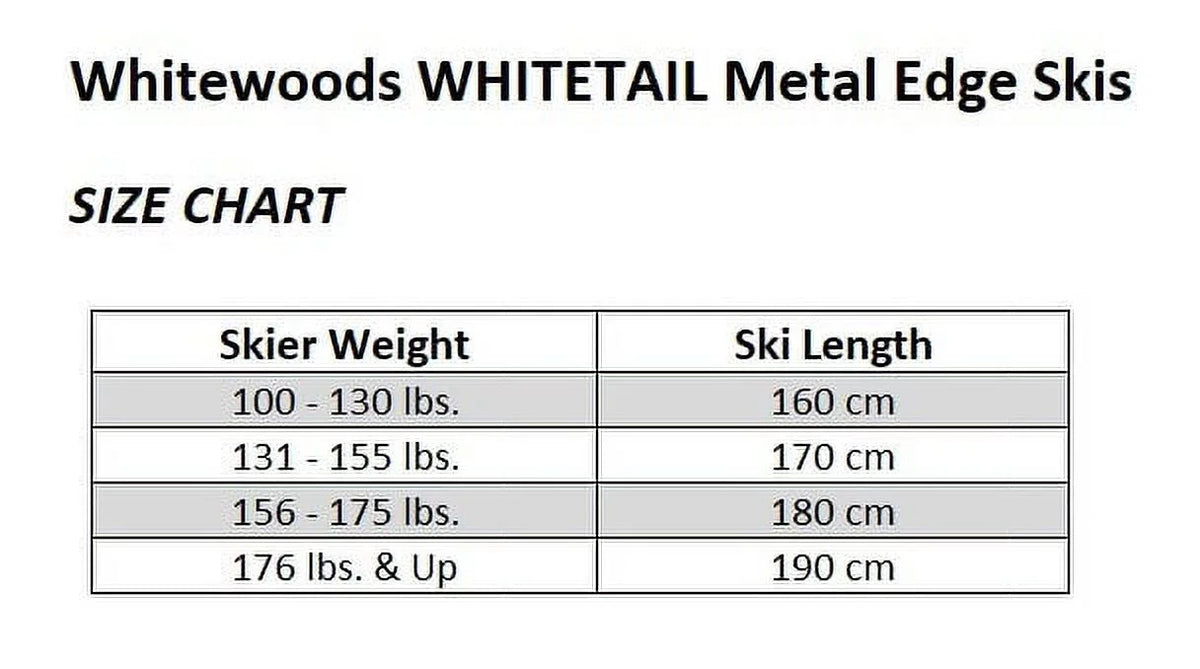 Ivorywoods WHITETAIL Adult Metal Edge Cross Country Sizekis, Rottefella NNN Binding