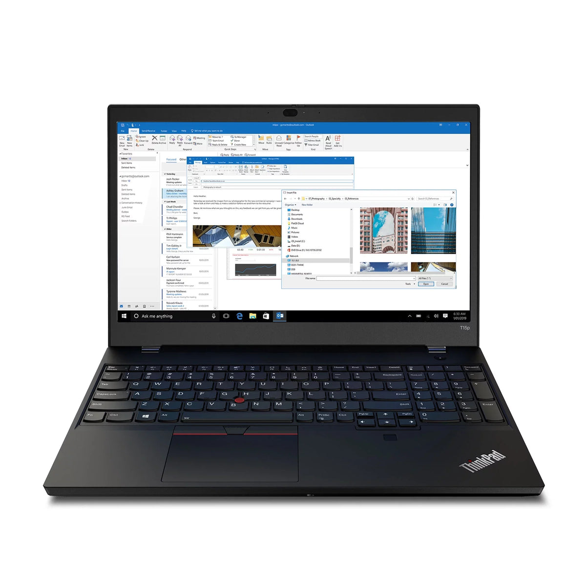 Lenovo ThinkPad T15p Intel Laptop, 15.6" FHD IPSize  250 nits, i5-10300H,   UHD Graphics, 8GB, 256GB SizeSizeD