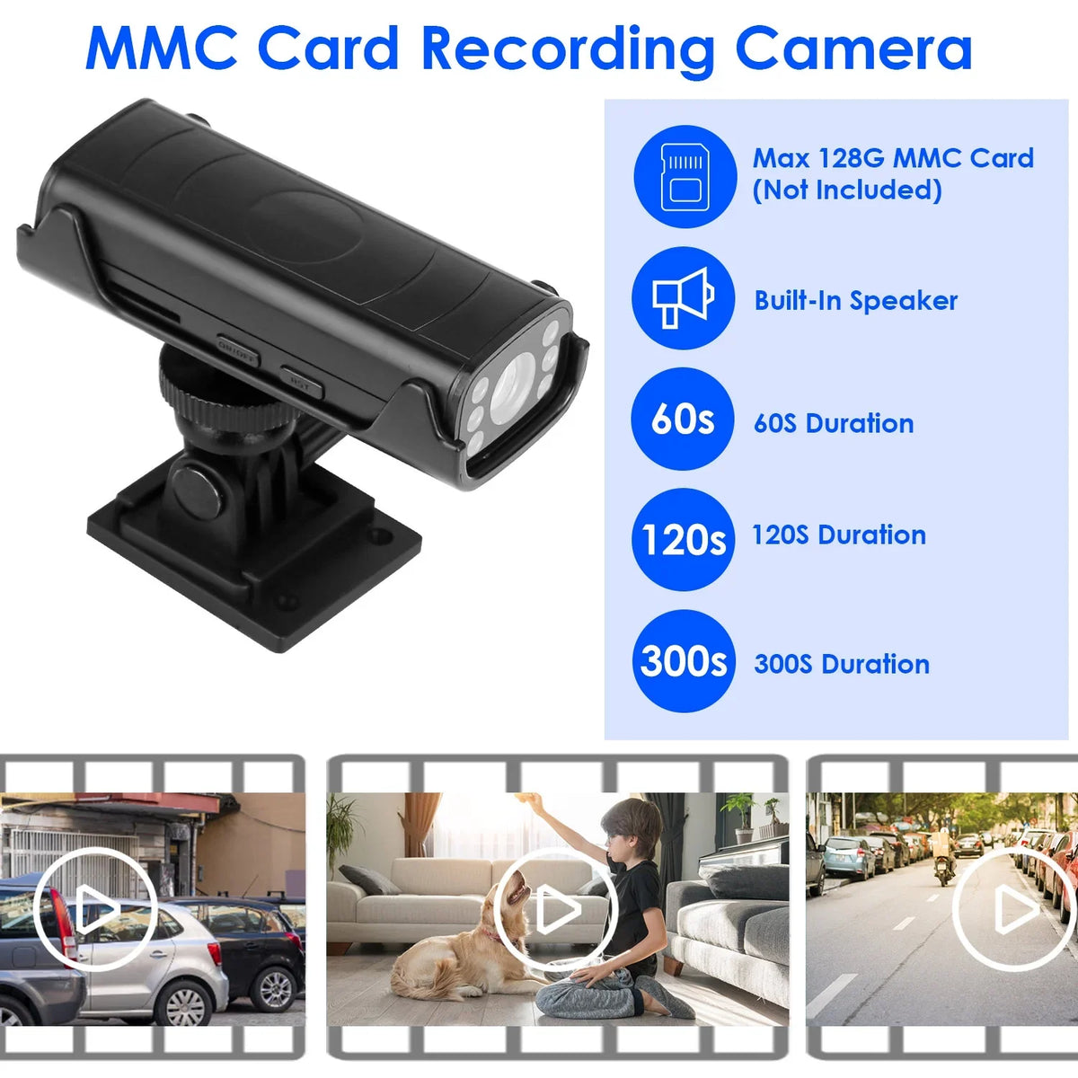 Wireless Backup Camera iMounTEK RVs Trailer Camera with Adhesive Base Built-in Battery Waterproof Night Vision Rear Camera for Trucks Camper Car
