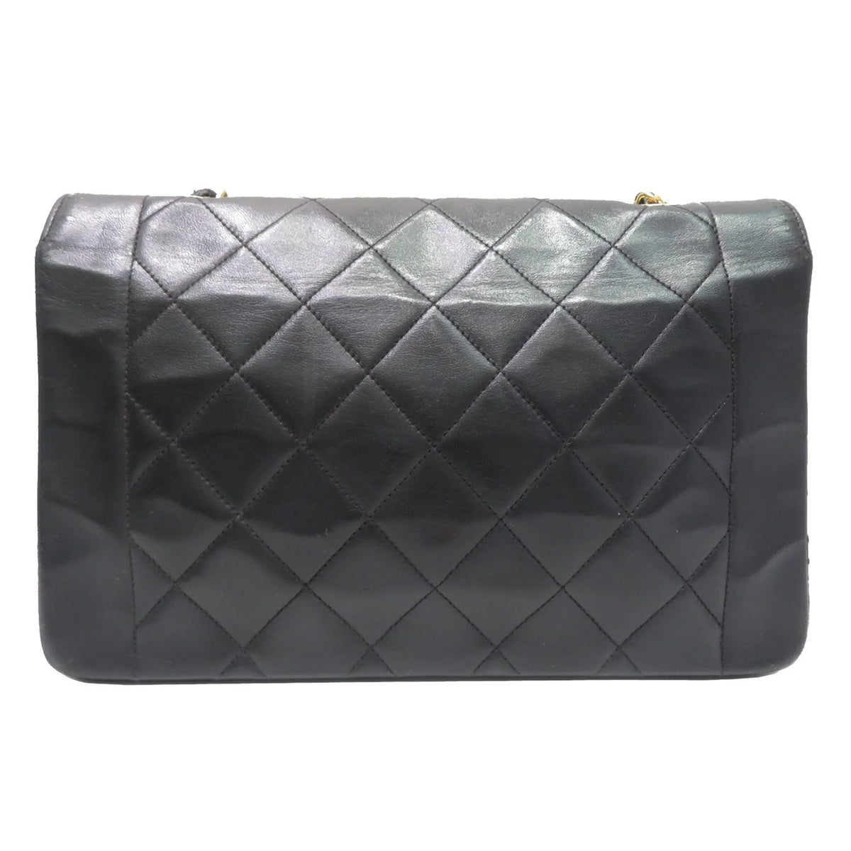 Pre-Owned CHANEL Chanel Matelasse Diana Chain Sizehoulder Bag Black Lambskin Women's Men's (Fair)