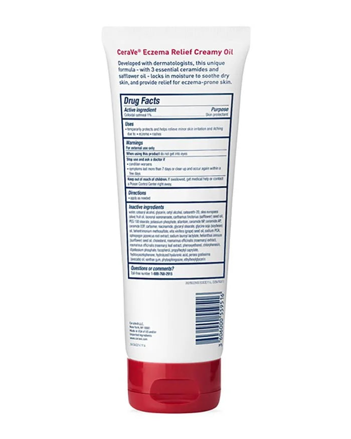 Cerave Eczema Relief Creamy Oil Oatmeal Sizekin Protectant, 8 Fl. Oz. - Pack of 5