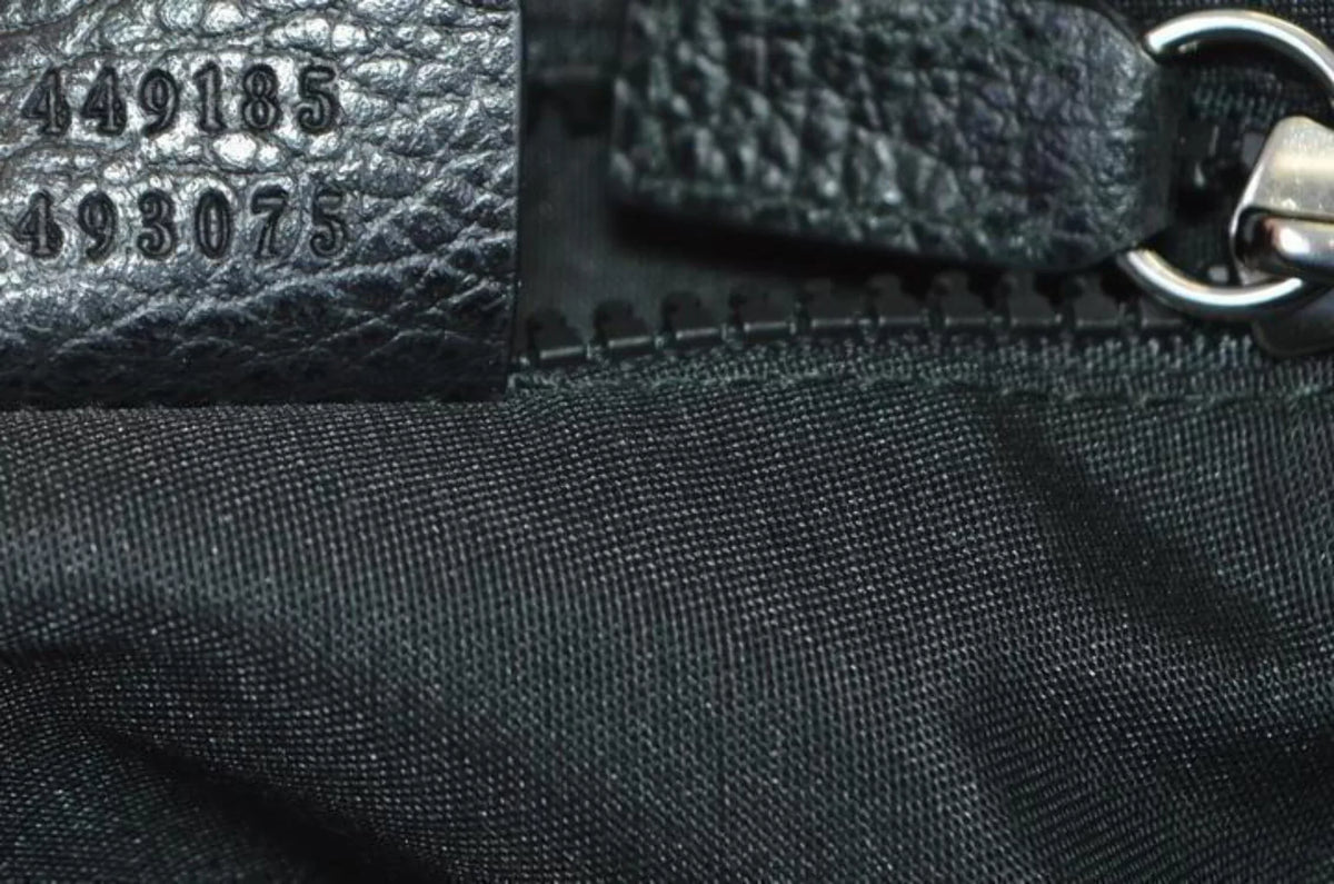 Gucci Unisex GG Guccissima Web Black Canvas Messenger Bag Crossbody 449185