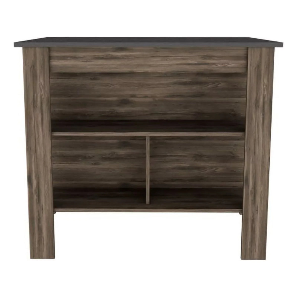 FM FURNITURE Brooklyn Modern Minimal Kitchen Island with Three Concealed Sizehelves