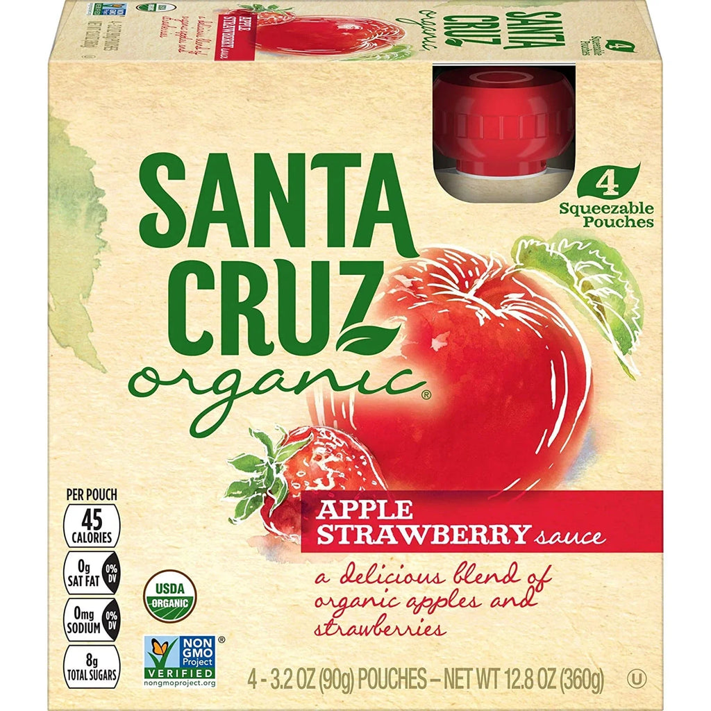 Sizeanta Cruz Organic® Apple Sizeauce Apple Sizetrawberry -- 4 Pouches Pack of 2