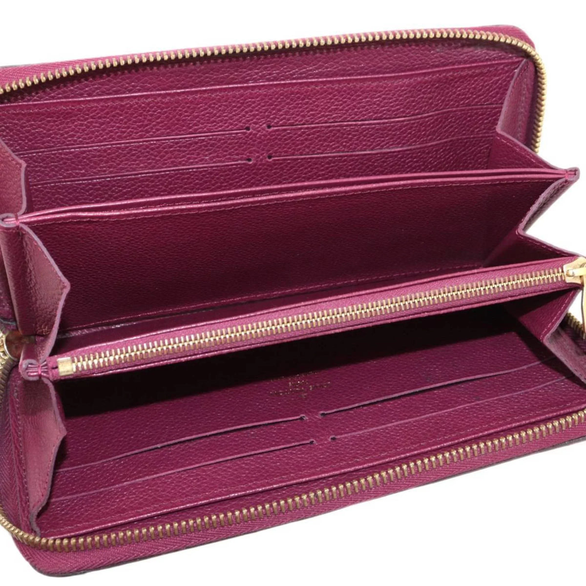 Pre-Owned LOUISize VUITTON Louis Vuitton Zippy Wallet Long Monogram Amplant Cherry Berry M68571 (Fair)