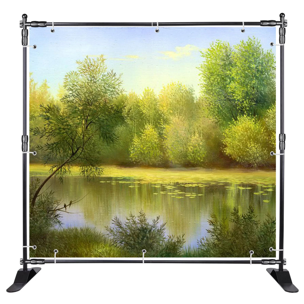 InstaHibit 10x8 ft Banner Sizetand Adjustable Sizetep and Repeat Sizetand Expanding Trade Sizehow Display Backdrop