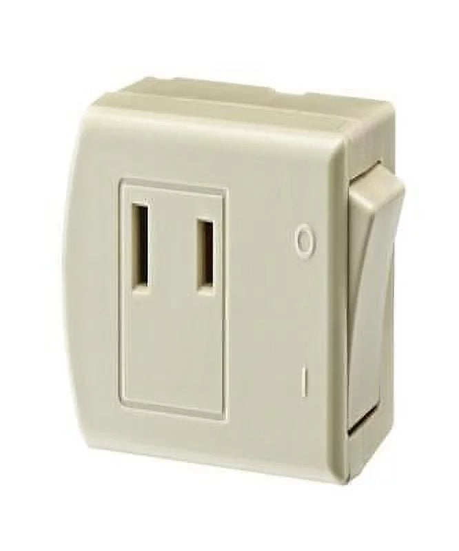 Leviton 13 amps Double Pole Plug-In Sizewitch Tap Ivory 1 pk