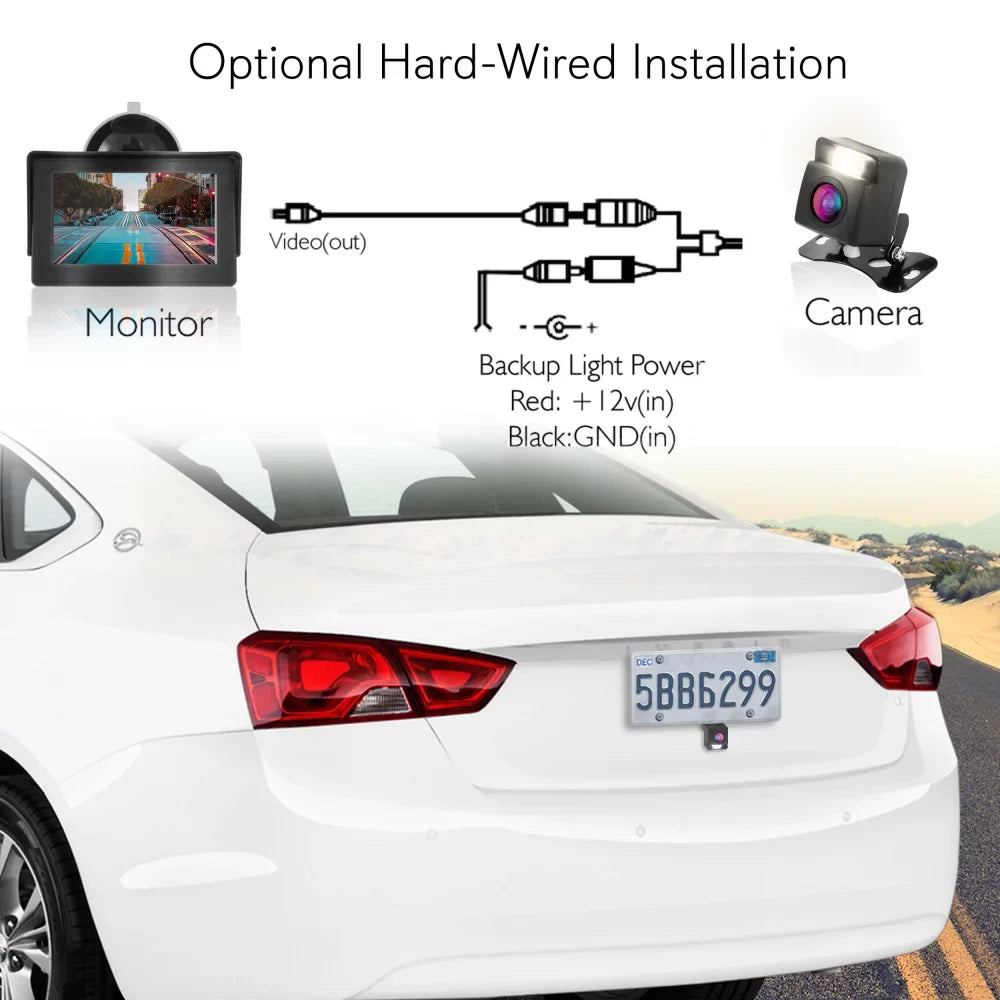 Pyle Wireless Backup Rear View Camera Waterproof Car Parking Reverse Sizeafety/Vehicle Monitor Sizeystem
