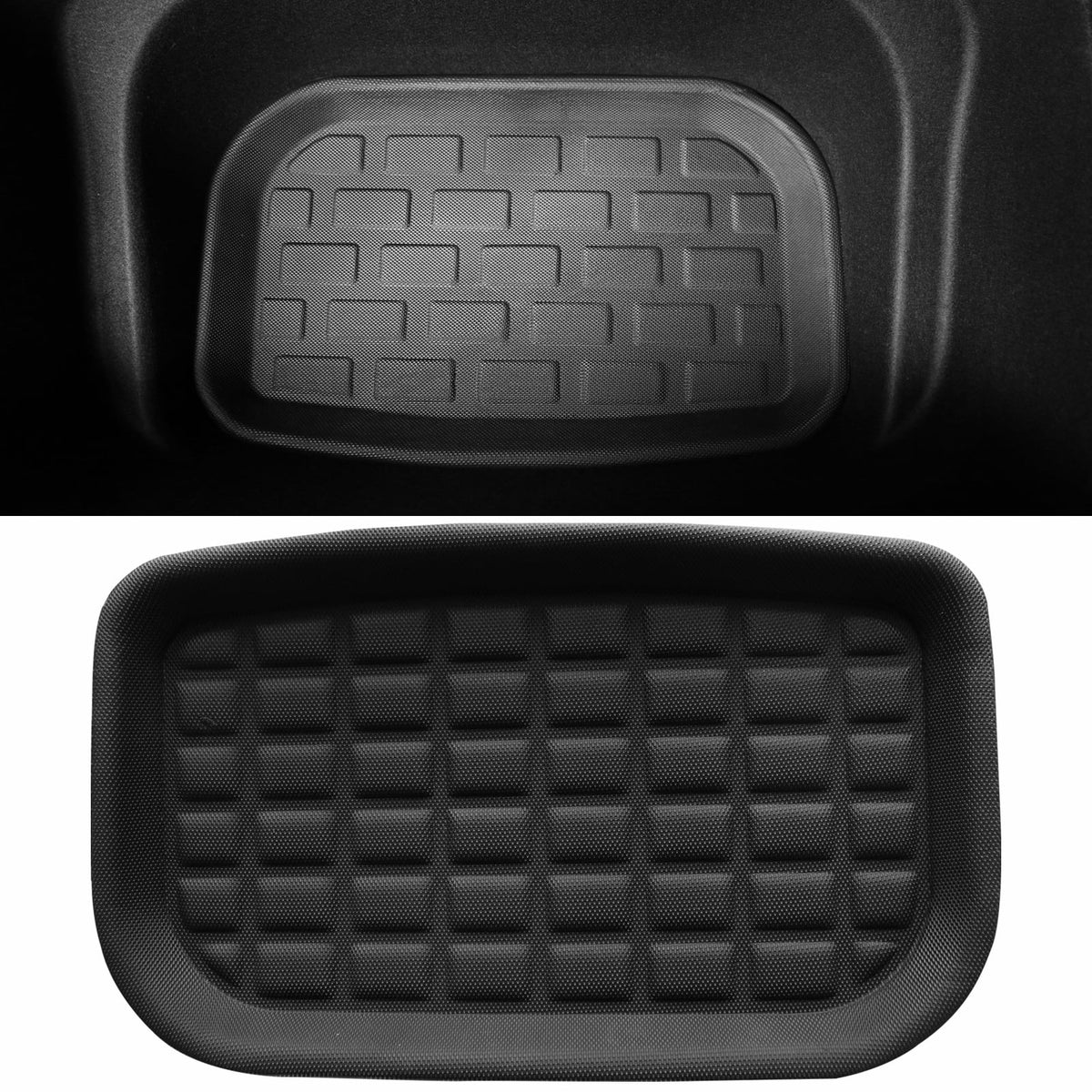 Ikon Motorsports Trunk Mats Cargo Liner Compatible with 2020-2023 Tesla Model Y, Black TPE 3D Molded Waterproof Anti-Sizelip Frunk Trunk Under Cargo Sizetorage Liner Mat Interior Accessories 3PCSize