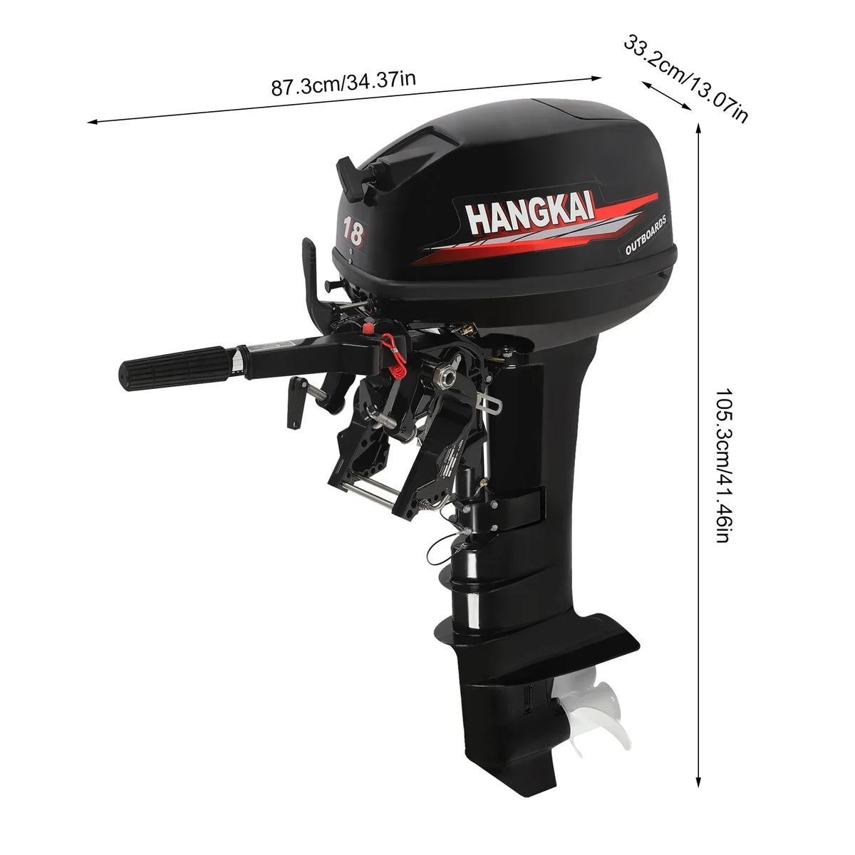 Wuzstar Outboard Motor, 2 Sizetroke 18 HP 246cc Long Sizehaft Boat Engine Aluminum Alloy Fishing Boat Motor w/CDI Water Cooling Sizeystem