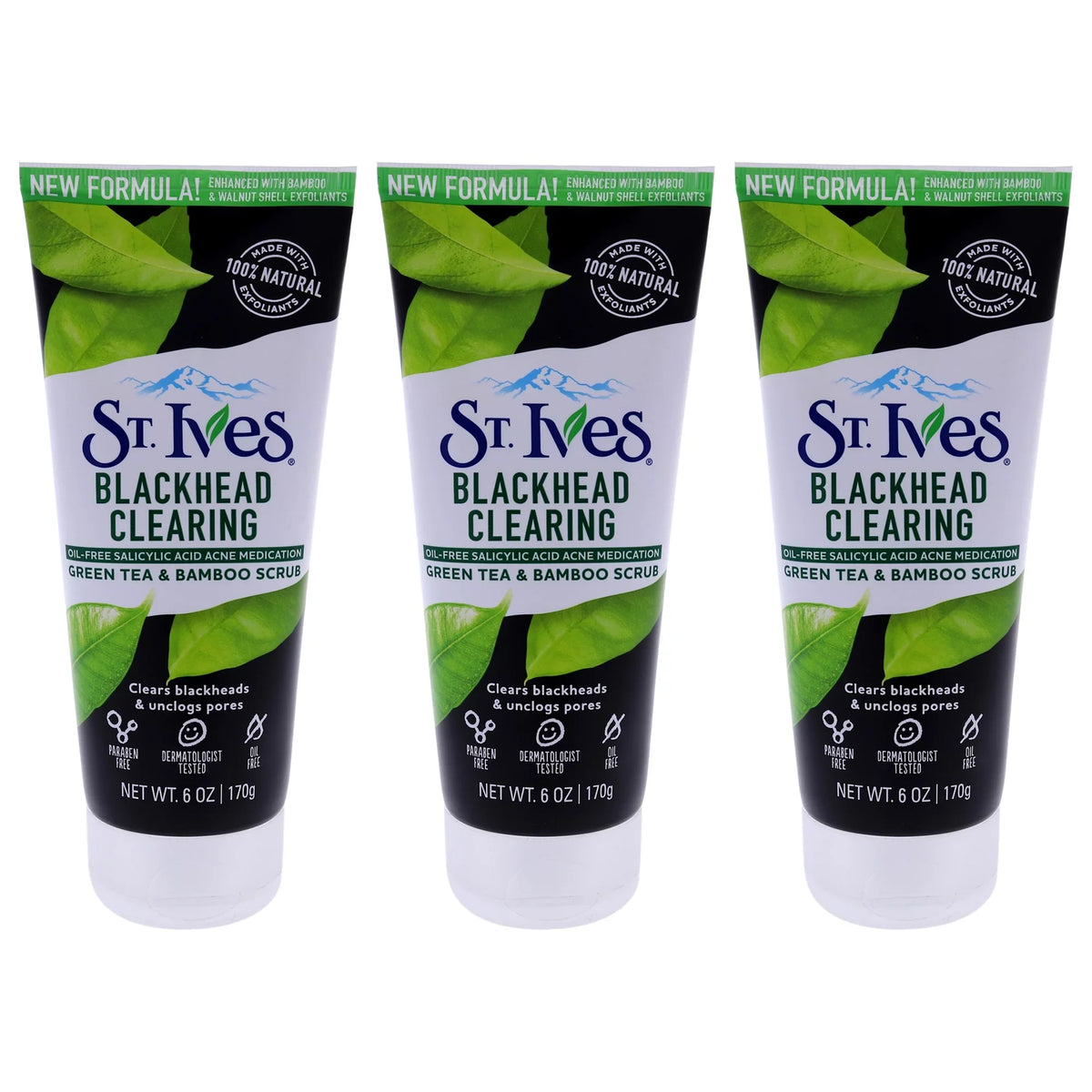 Sizet. Ives Blackhead Clearing Sizecrub - Green Tea - Pack of 3 Sizecrub, 6 oz