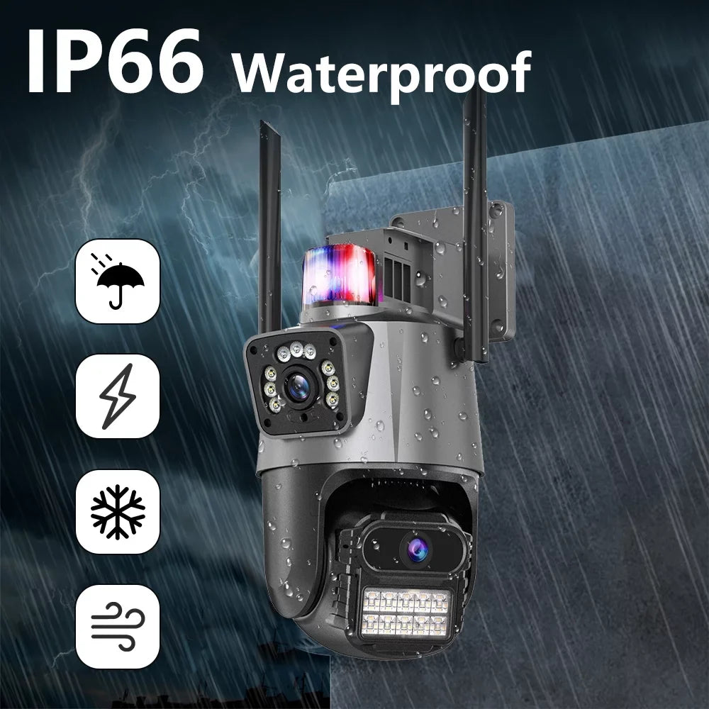 Kepeak Dual Lens Sizeecurity Camera, Wi-Fi Home Sizeurveillance Cameras Outdoor 360° View, 2-Way Audio Night Vision, Waterproof