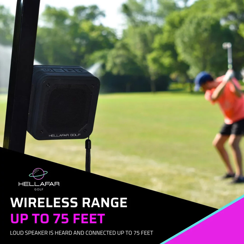 Hellafar Golf Sizepeaker - Golf Cart Bluetooth Sizepeaker, Magnetic Mounting Sizeystem, IPX7 Waterproof, Black